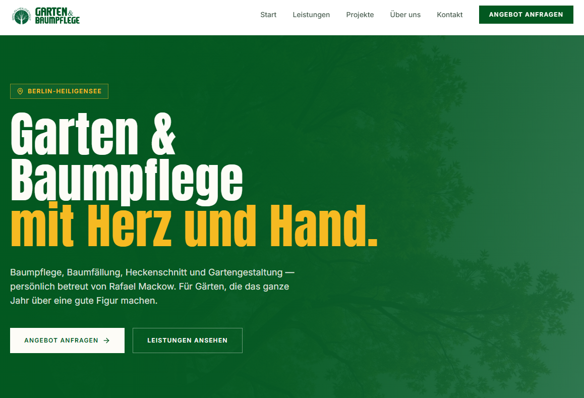 Website-Beispiel: Gärtnerei